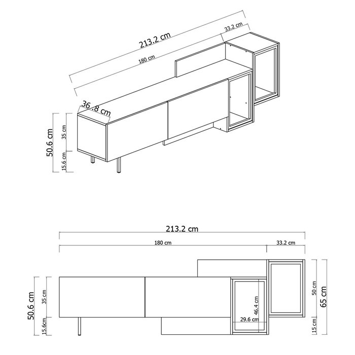 Hanah Home Tenon Soporte para TV Blanco y Dorado con Luz LED